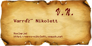 Varró Nikolett névjegykártya