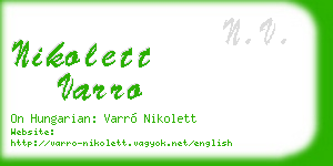 nikolett varro business card